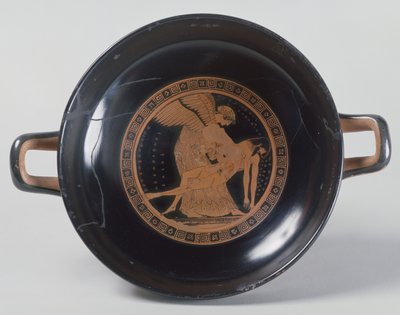 The Douris Cup, an Attic red-figure cup depicting Eos carrying the body of her son Memnon, killed by Achilles, made by Kalliades by Greek